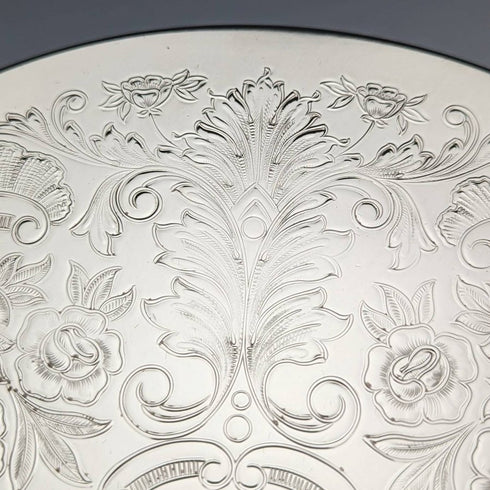 British vintage silver plate table mat large and small 2x2 set